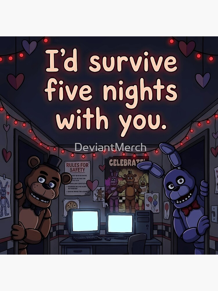 I D Survive Five Nights With You Fnaf Valentine S Day Gift Tapestry - Image 2