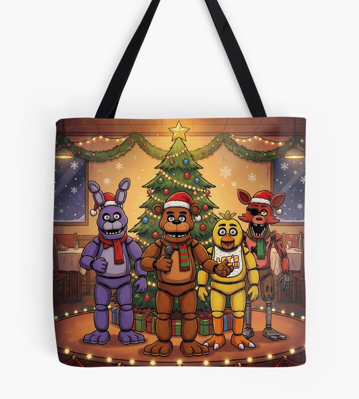 Merry Christmas Fnaf Game Tote Bag