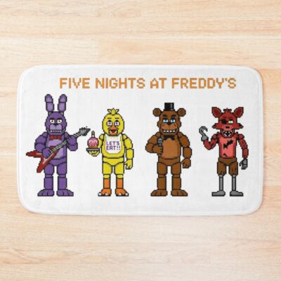 Fnaf Classic Crew 8 Bit Retro Pixel Art Bath Mat
