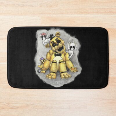 Fnaf Golden Freddy With Ghosts Bath Mat