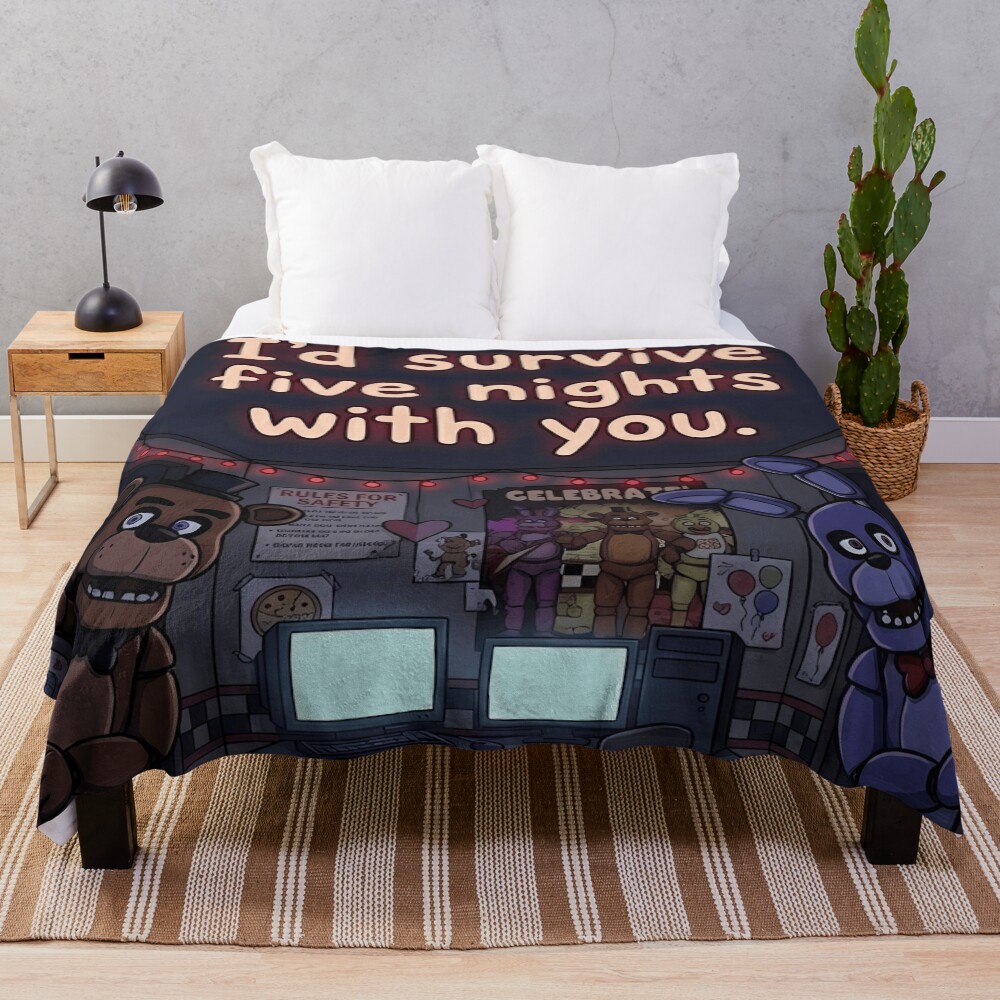 I D Survive Five Nights With You Fnaf Valentine S Day Gift Throw Blanket