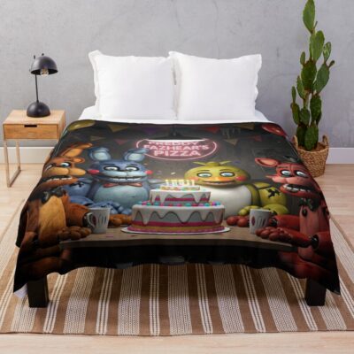 Fnaf Birthday Throw Blanket