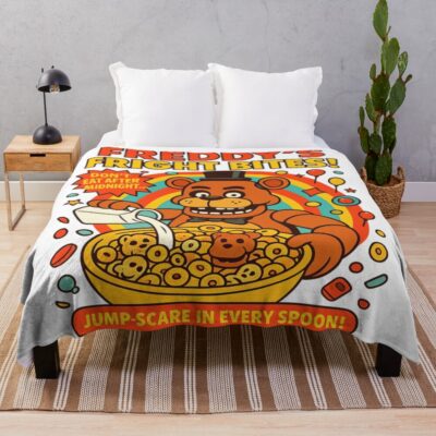 Freddy Fazbear Cereal Box Throw Blanket