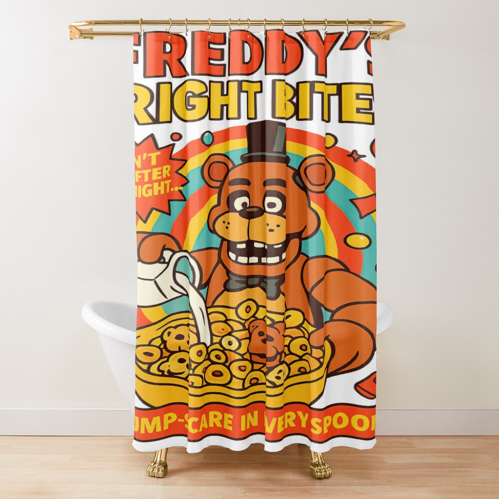 Freddy Fazbear Cereal Box Shower Curtain