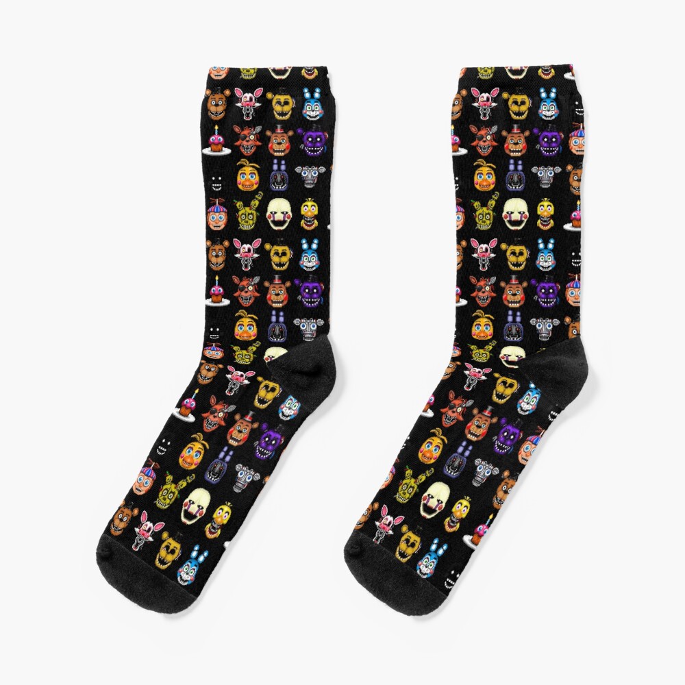 Five Nights At Freddy S Pixel Art Multiple Characters Sock