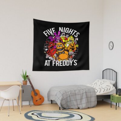 Five Nights At Freddy_s Video Vintage Movies Game Funny Gaming Tapestry