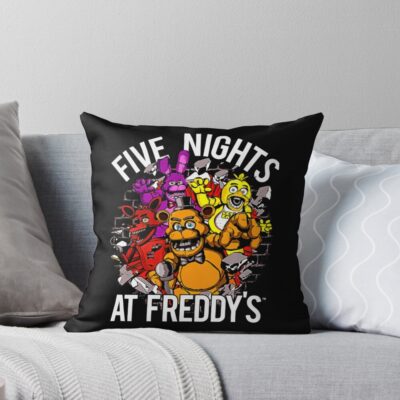 Five Nights At Freddy_s Video Vintage Movies Game Funny Gaming Throw Pillow
